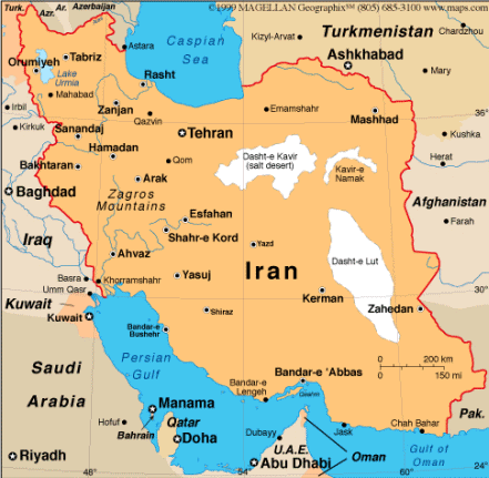 iran tehran map